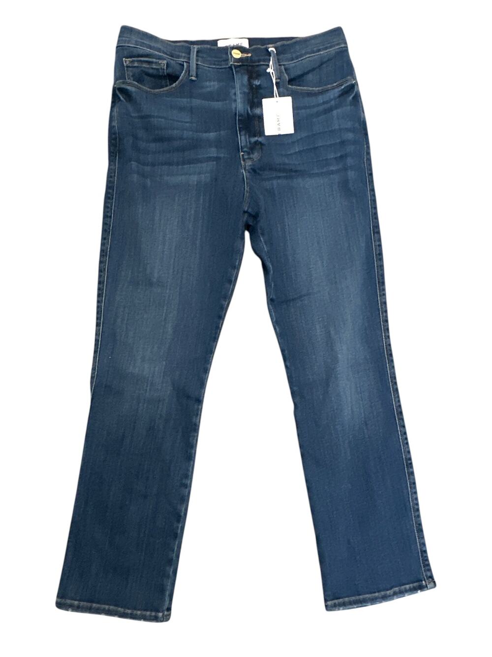 FRAME Le Pixie Sylvie Slender Straight Jeans Stallion High Rise Stretch Size 31
